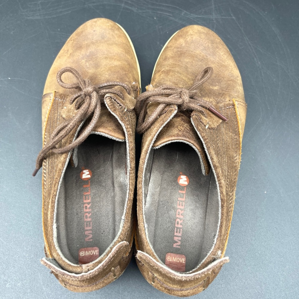 Merrell Brown Sugar Leather Lace Up Shoes Womens 6 J42516 Low Top Sneakers Brown - Picture 4 of 7
